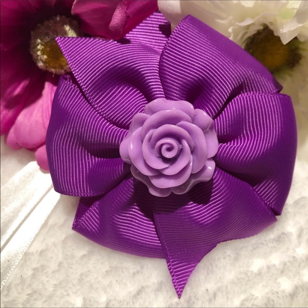 🌸3/$9🌸 Handmade Bright Purple Hairbow